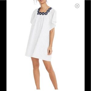 Madewell Striped Embroidered Butterfly Dress